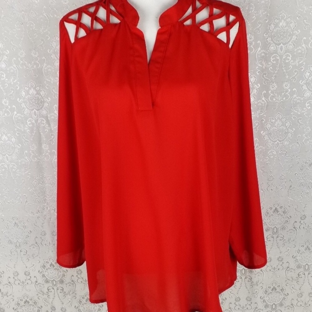 Rue 21 3x plus size red gorgeous blouse